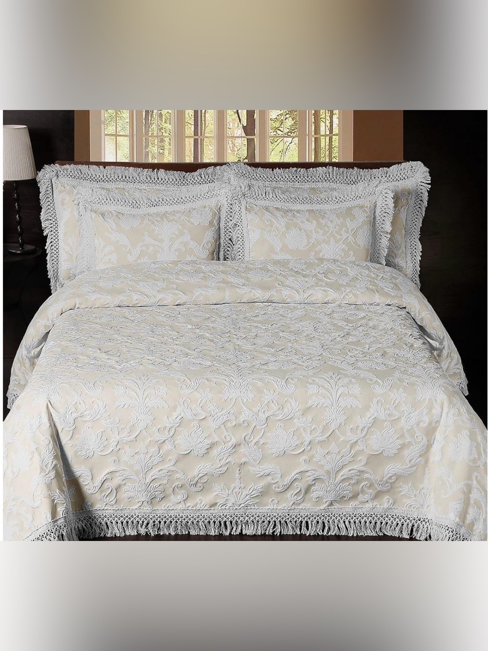 La Rochelle Susie Park Classic Cream Embroidered Bedspread